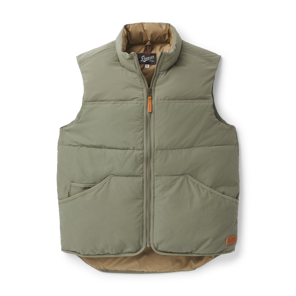 Zigzag Down Vest Dusty Olive